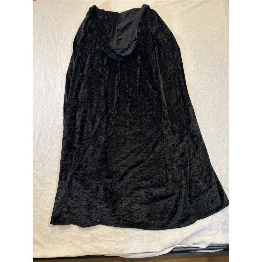 Adult Unisex Cape Black Hooded Velvet One Size Tie Closure Costume‎ - Picture 7 of 9